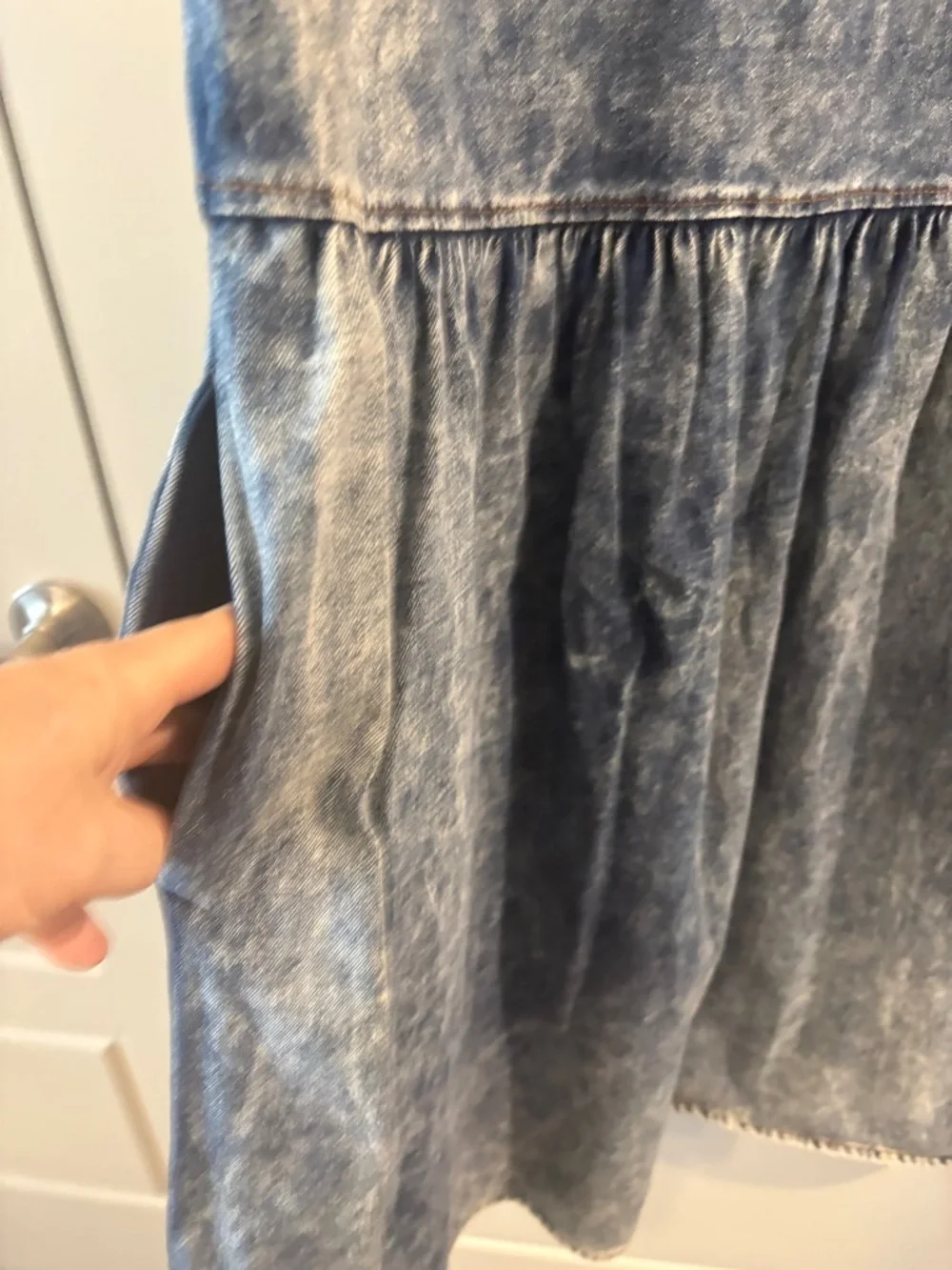 Hollywood Blvd Vintage Acid Wash Denim 100% Cotton Sleeveless Dress M - Picture 6 of 15